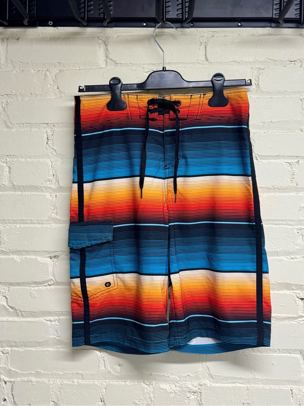 Mossimo Supply Co, Men’s Multicolor Striped Board Shorts, Size 28 (Waist)